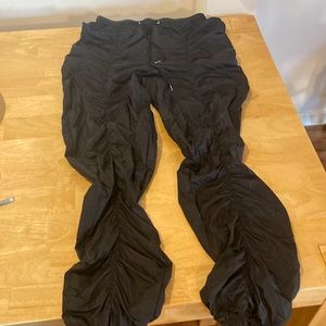 Black parachute pants